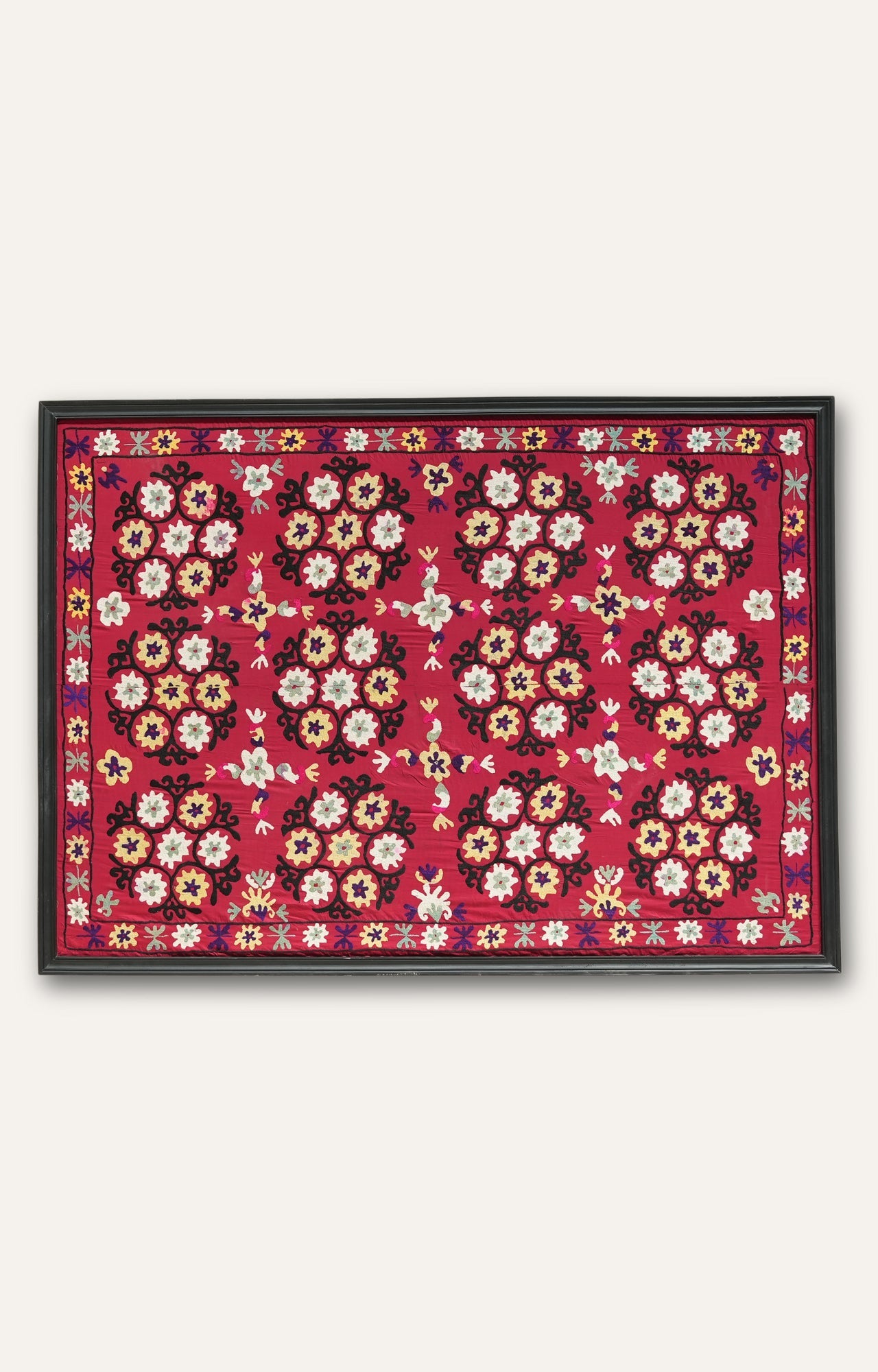 Framed Suzani-style Vintage Textile Wall Art