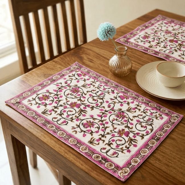 Gulabi Belvatika Dining Placemats (Set of 6)