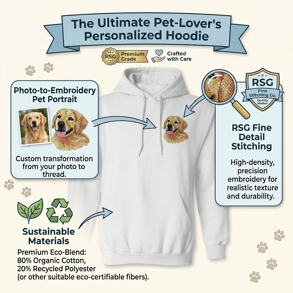 The "Cherished Companion" Personalized Thread-Art Luxury Hoodie