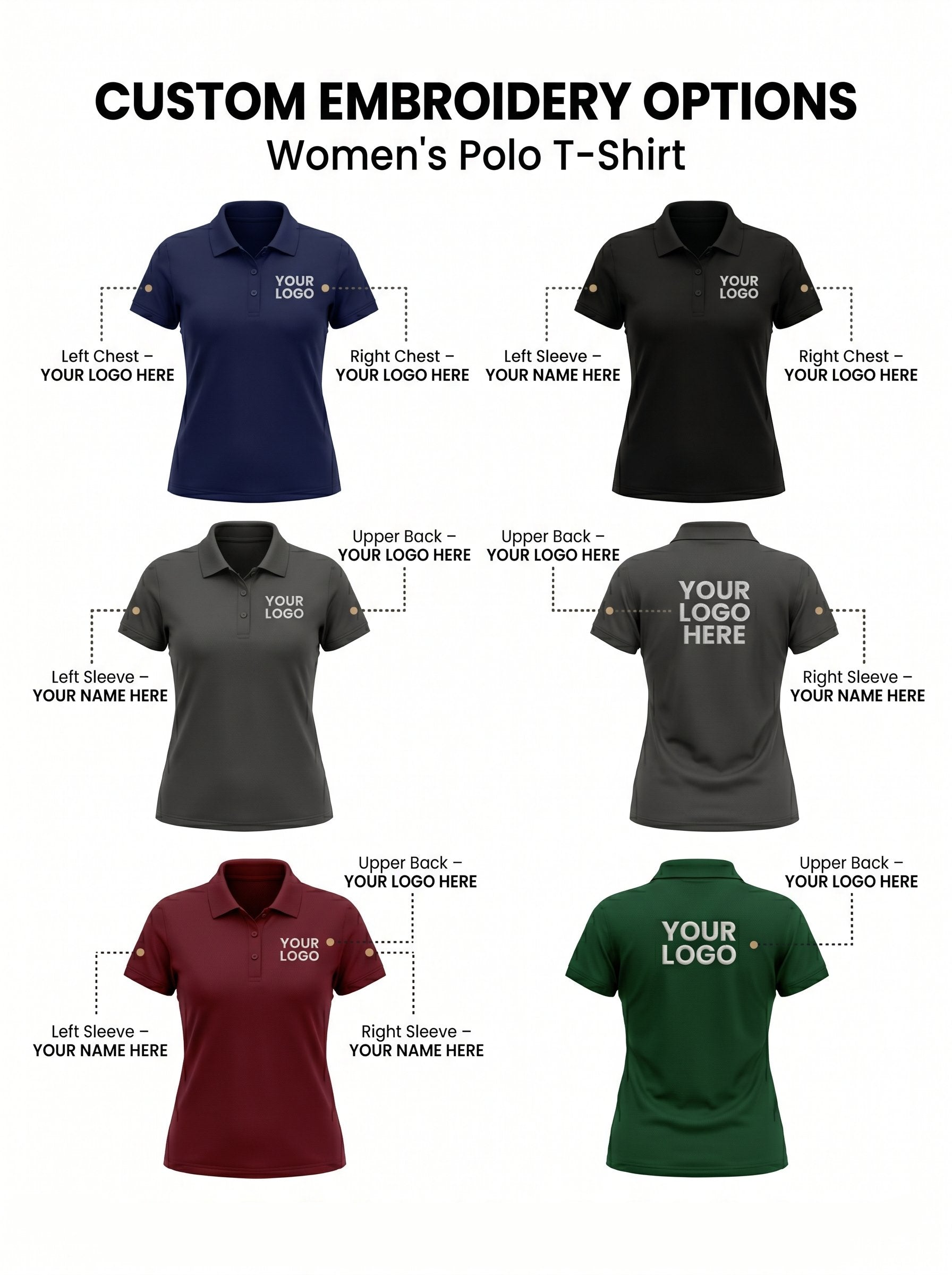 Customized Women's Polo T-Shirts