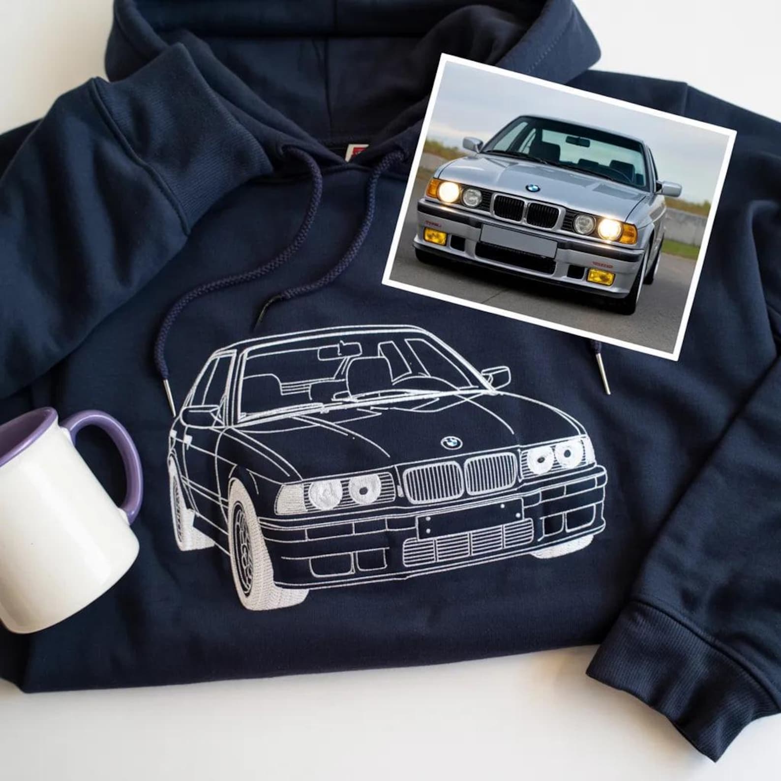 Custom Embroidered Car Hoodie, Car Photo Embroidered, Personalized Race Car Sweatshirt