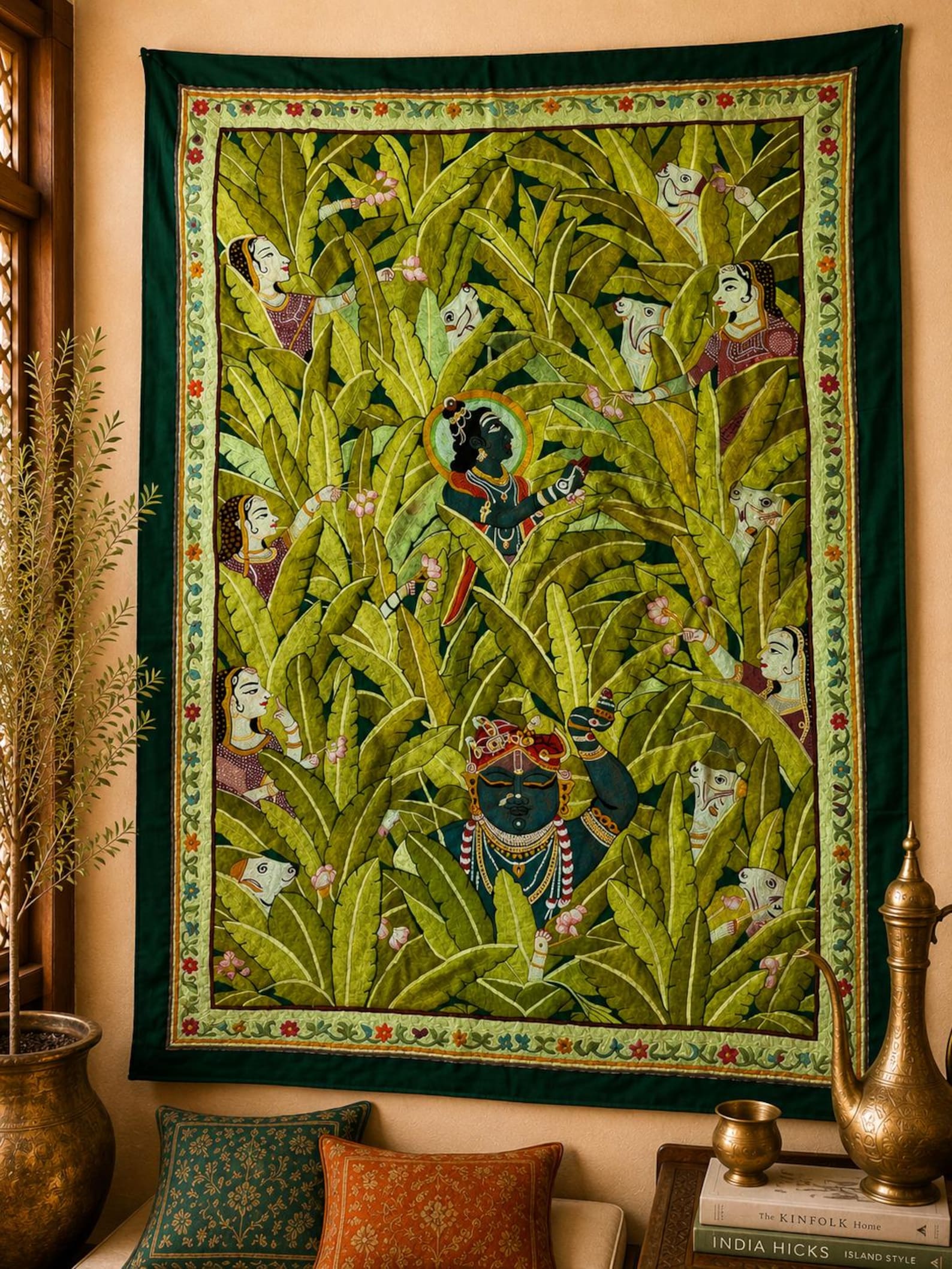 Hand Embroidered Indian Mythology Wall Hanging