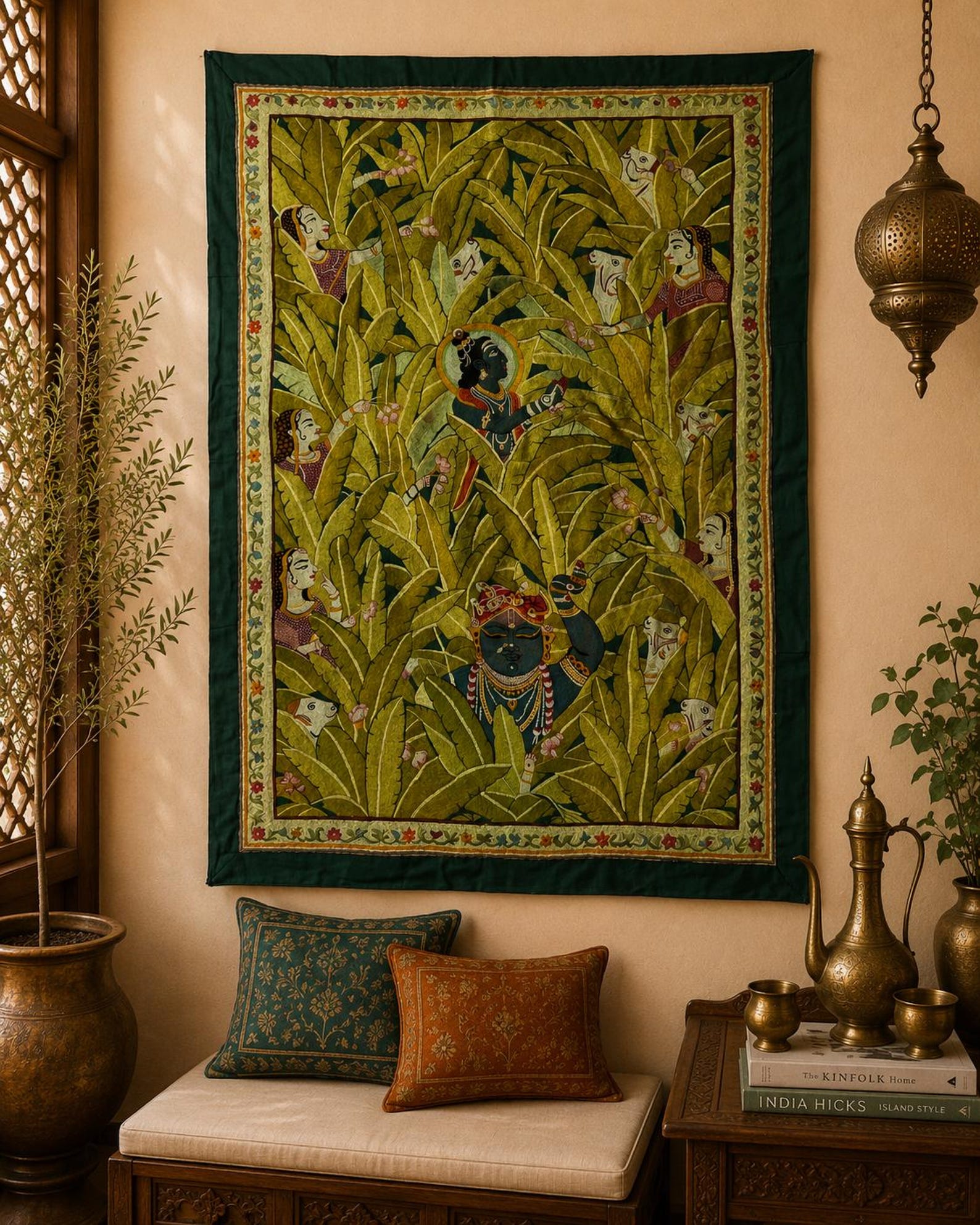 Hand Embroidered Indian Mythology Wall Hanging