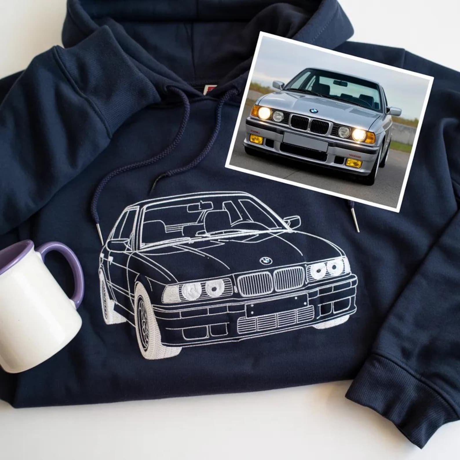 Custom Embroidered Car Hoodie, Car Photo Embroidered, Personalized Race Car Sweatshirt