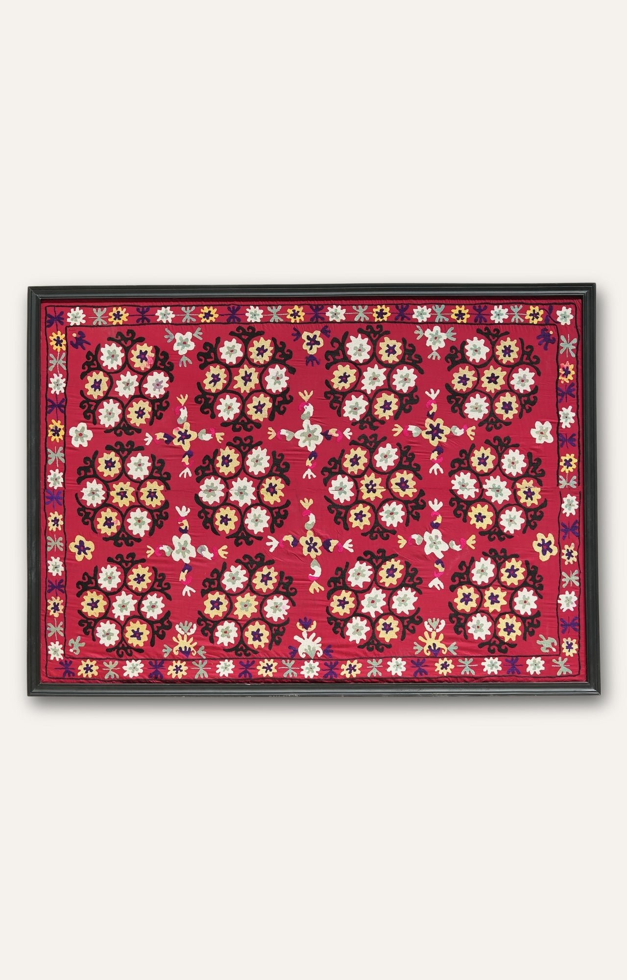 Framed Suzani-style Vintage Textile Wall Art