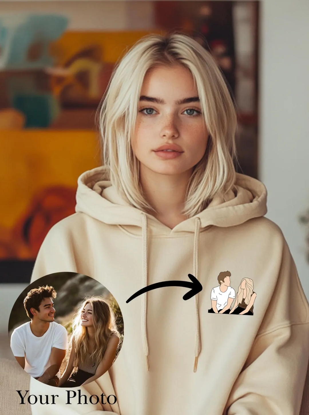 Personalized Embroidered Couple Hoodies, Matching Hoodies, Anniversary Gifts for couples